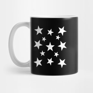 Black and White Stars Celestial Pattern Mug